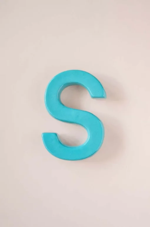 Mottled Mono Wall Hanging Teal A To Z