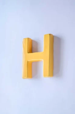 Mottled Mono Wall Hanging - Mustard A To Z