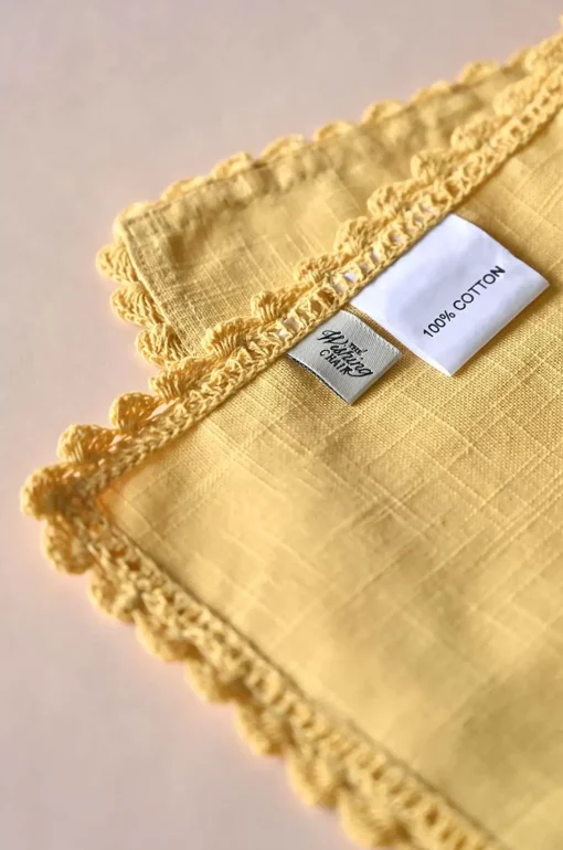 Mustard Hand Crochet Napkins - Set Of 6