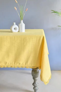 Mustard Hand Crochet Table Cloth -4/6/8 Seater