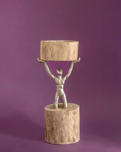 Orion- Wood Men Candle Stand - Medium