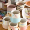 Pastel Perfection Handpainted Mugs - Set Of 4