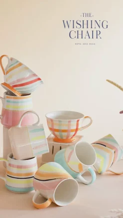 Pastel Perfection Handpainted Mugs - Set Of 4