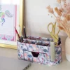 Pearlised Paper Leather 7 In 1 Desk Organiser- Blue Meadow