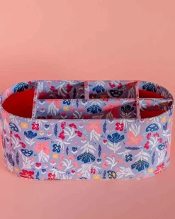 Pearlised Paper Leather 7 In 1 Desk Organiser- Blue Meadow