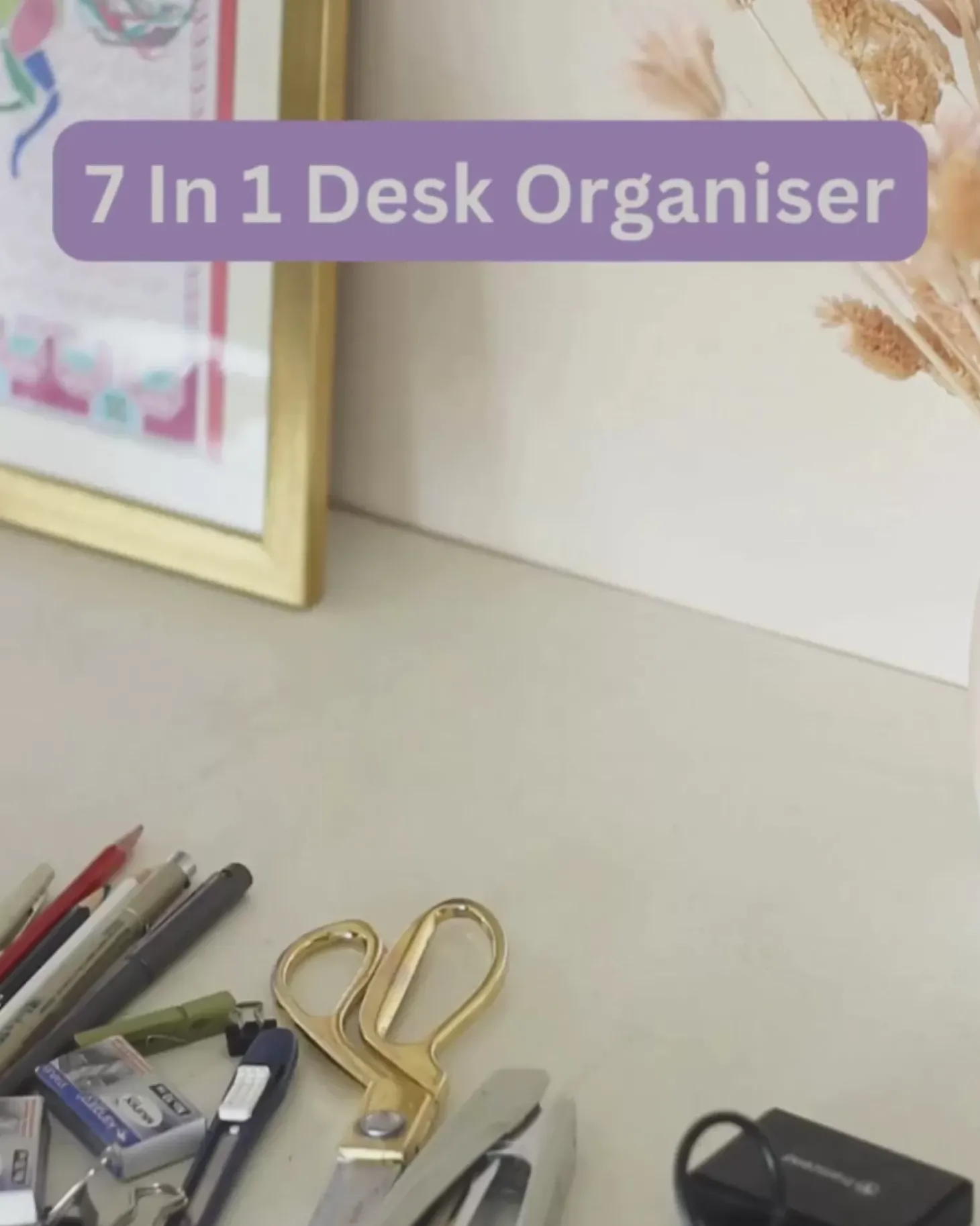 Pearlised Paper Leather 7 In 1 Desk Organiser- Blue Meadow
