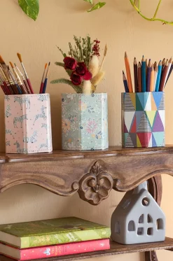 Pearlised Paper Leather Foldable Pen Holder- Kaleidoscope