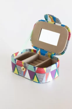 Pearlised Paper Leather Jewellery Box Medium - Kaleidoscope