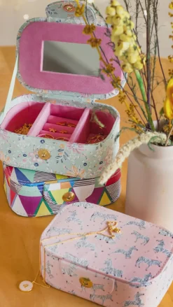 Pearlised Paper Leather Jewellery Box Medium - Kaleidoscope