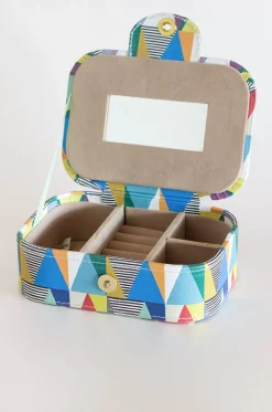 Pearlised Paper Leather Jewellery Box Large- Kaleidoscope