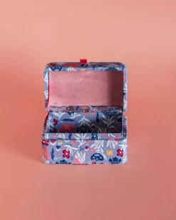 Pearlised Paper Leather Mini Memento Box- Blue Meadow