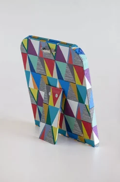 Pearlised Paper Leather Photoframe 5X7''- Kaleidoscope