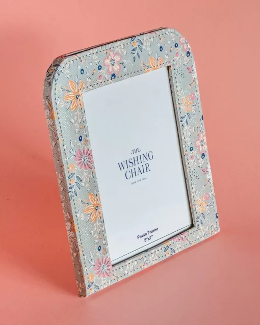 Pearlised Paper Leather Photoframe - Garden Fog