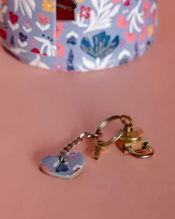 Pearlised Paper Leather Round Piggy Bank - Blue Meadow