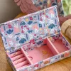 Pearlised Paper Leather Travel Jewelley Box- Blue Meadow