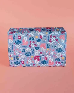 Pearlised Paper Leather Travel Jewelley Box- Blue Meadow