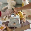 Pearlised Paper Leather Triangle Piggy Bank - Garden Fog