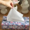 Pearlised Paper Leather Tissue Box- Blue Meadow