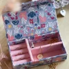 Pearlised Paper Leather Travel Jewellery Box Small - Blue Meadow