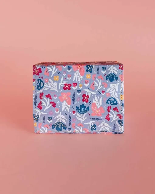 Pearlised Paper Leather Travel Jewellery Box Small - Blue Meadow