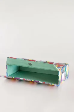 Pearlised Paper Leather Tissue Box- Kaleidoscope