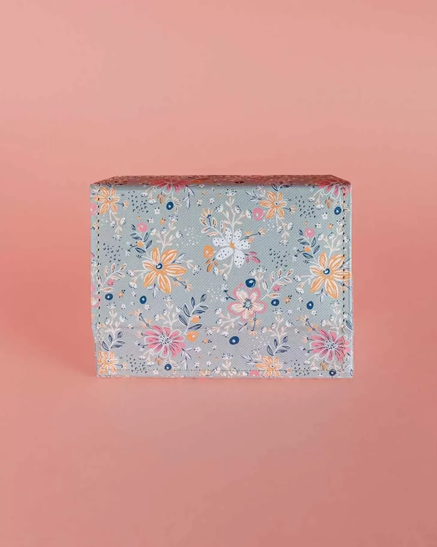 Pearlised Paper Leather Travel Jewellery Box Small - Garden Fog