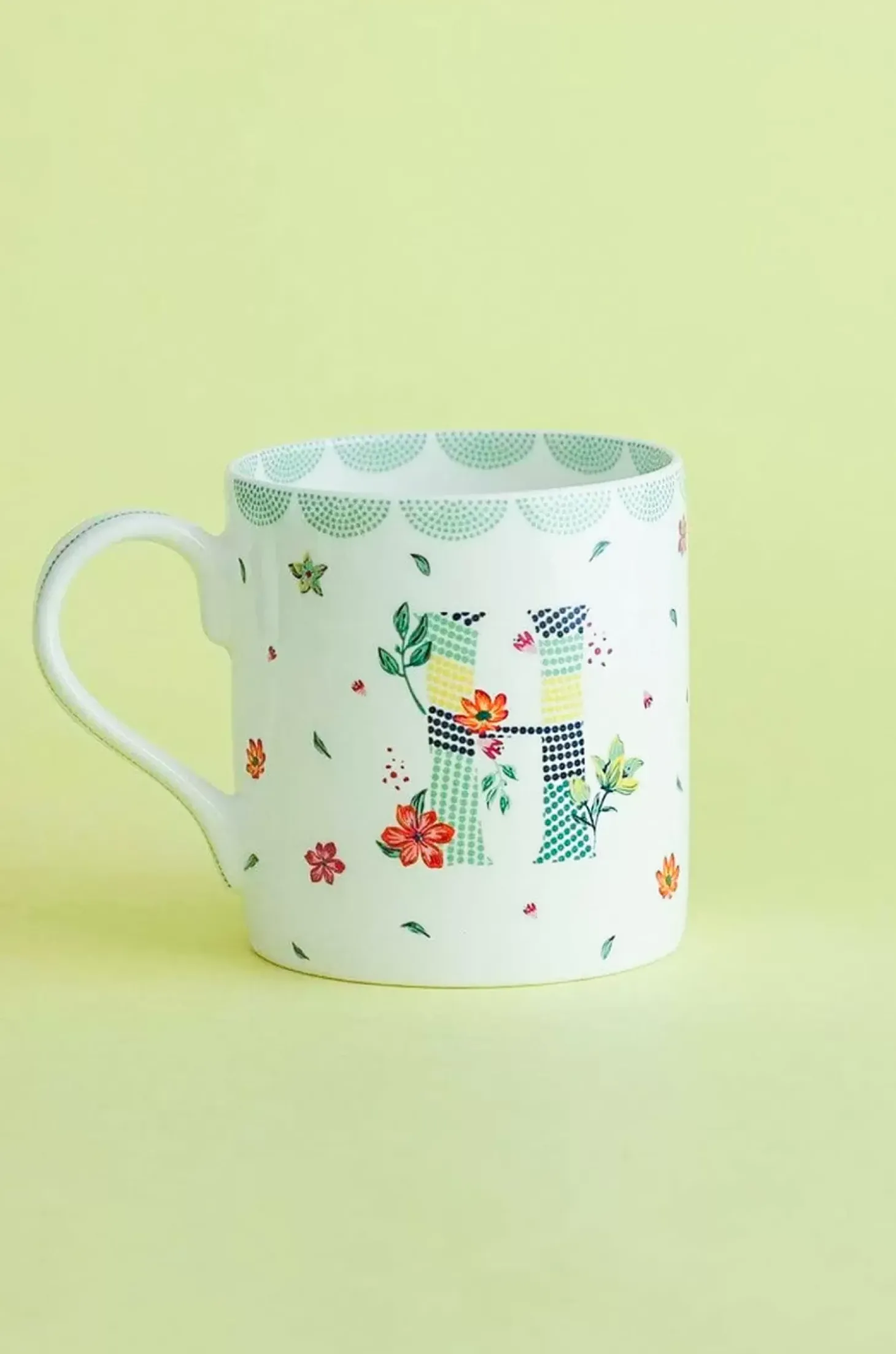 Polka Dots Monogram Mug - A To Z