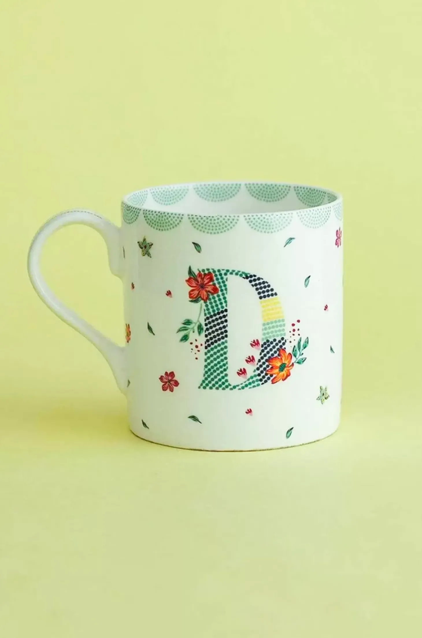 Polka Dots Monogram Mug - A To Z