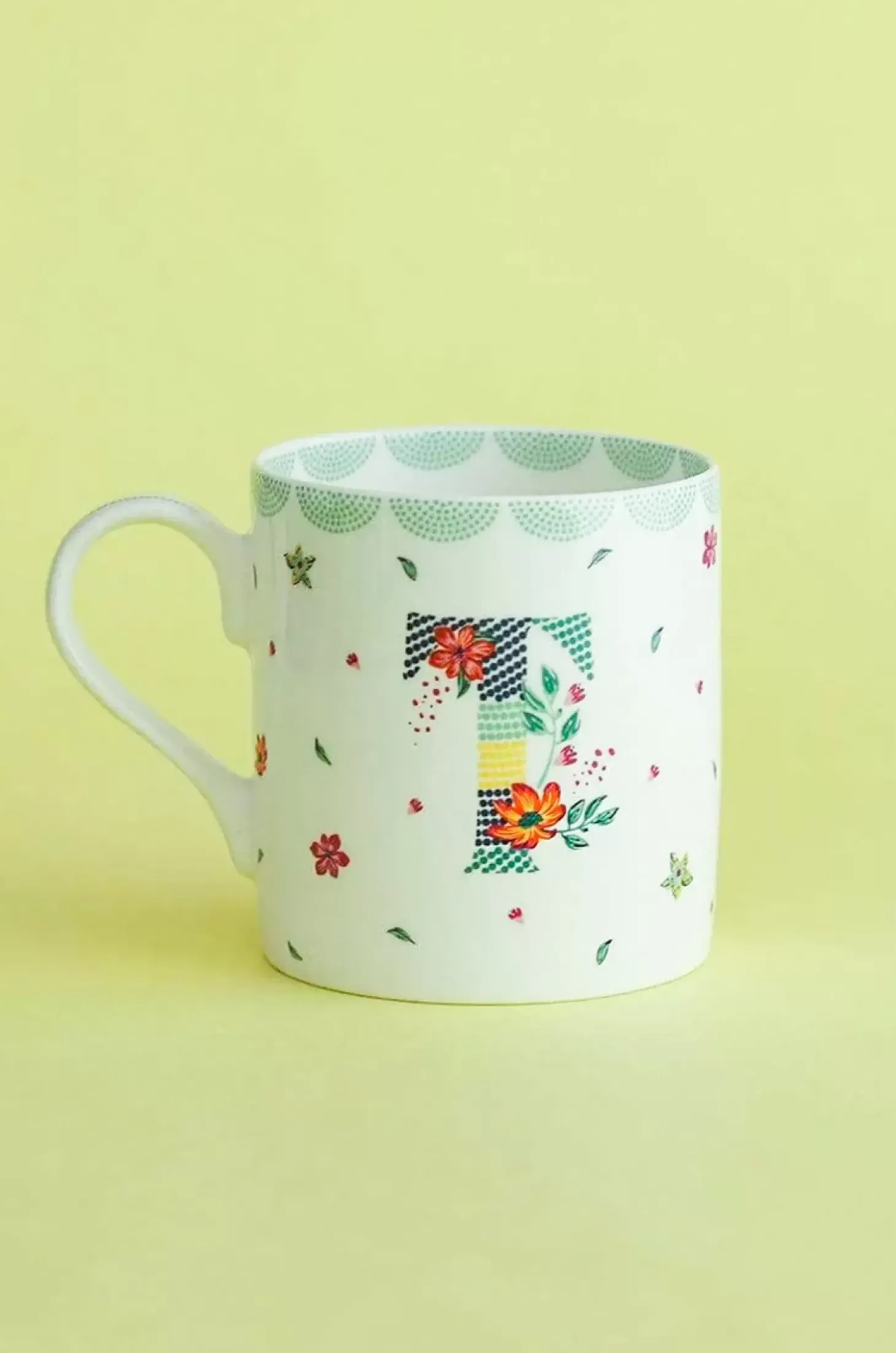 Polka Dots Monogram Mug - A To Z