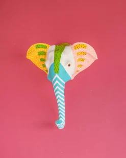 Psychedelic Ellie Handpainted Paper Mache Wall Decor Head