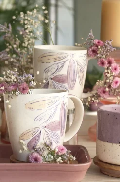 Purplicious Handpainted Ceramic Mugs - Set Of 2
