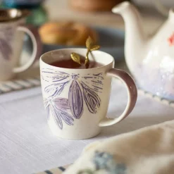 Purplicious Handpainted Ceramic Mugs - Set Of 2
