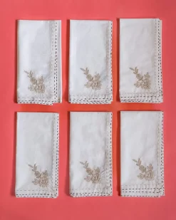 Roshanara Beige Napkins-Set Of 6