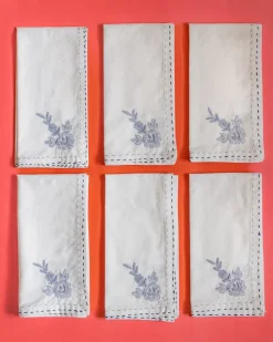 Roshanara Blue Napkins- Set Of 6