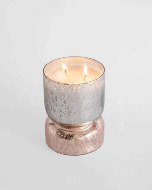 Shimmer Hourglass Soy Wax Candle In Hand Blown Glass