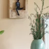 Sitting Man Wood & Metal Wall Decor Frame
