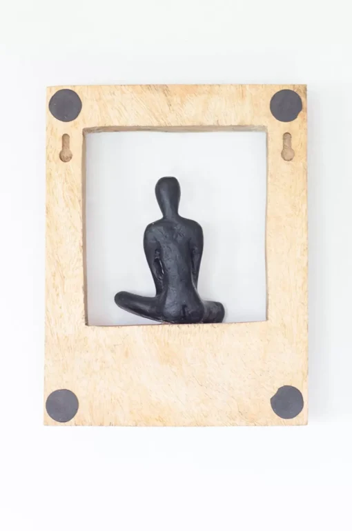 Sitting Man Wood & Metal Wall Decor Frame