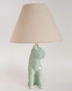 So Fierce Panther Lamp - Green With Pink Dots