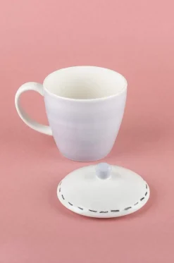 Tea Time Handpainted Mug With Lid