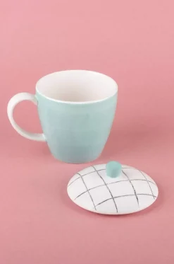 Tea Time Handpainted Mug With Lid