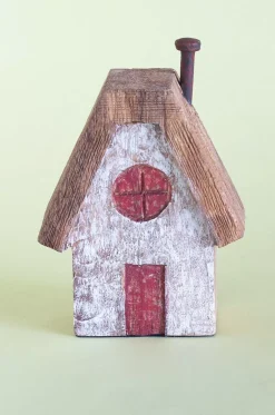 Tiny Homes Wooden Paperweight - White