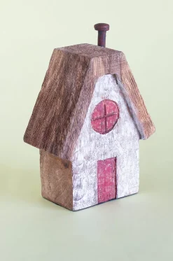 Tiny Homes Wooden Paperweight - White
