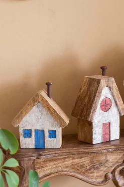 Tiny Homes Wooden Paperweight - White