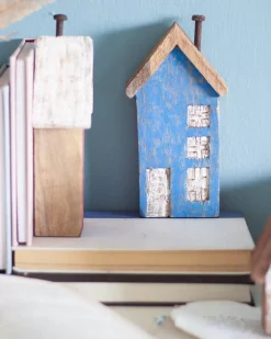 Tiny Homes Wooden Paperweight - Blue