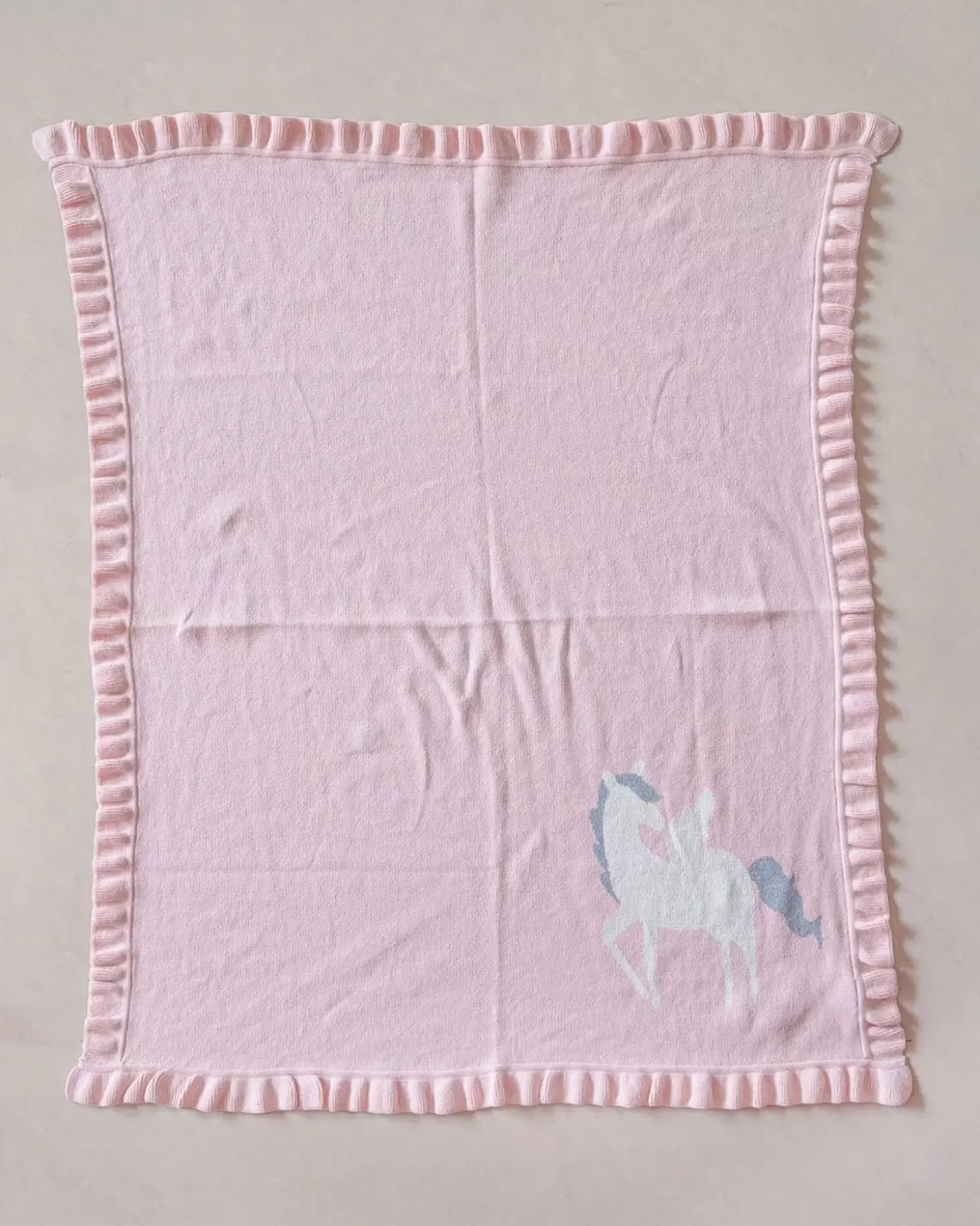 Unicorn Knitted Cotton Blanket