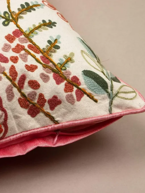 Wallflowers Embroidered Cushion Cover