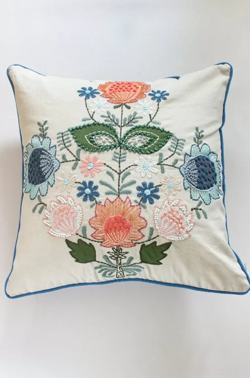 Yara Embroidered Cushion Cover 18" X 18"