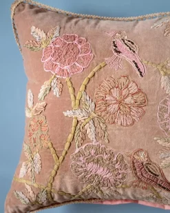 Zoey Hand Embroidered Cushion Cover- Bloom