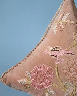 Zoey Hand Embroidered Cushion Cover- Bloom